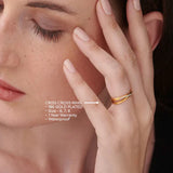 Cross-Over Stones Lined Twist Ring