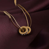 Gilded Rings Layered Necklace